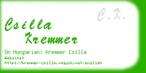 csilla kremmer business card